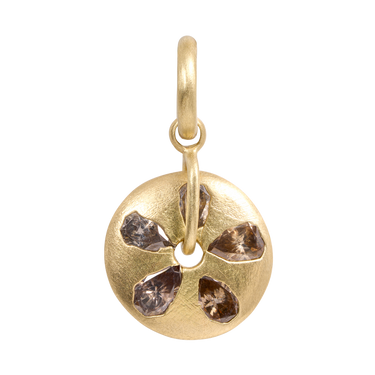 Cognac Diamond Sand Dollar Spinner Charm - 11934